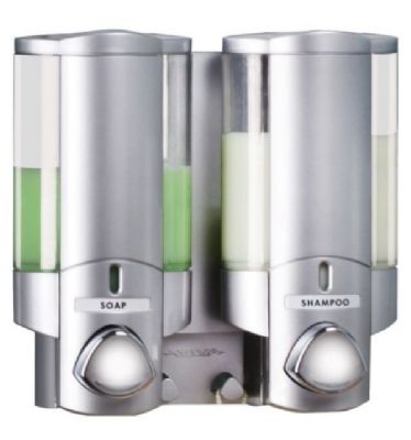 BETTER LIVING PRODUCTS AVIVA 2 SATIN SILVER/TRANSLUCENT DOUBLE DISPENSER, 76235